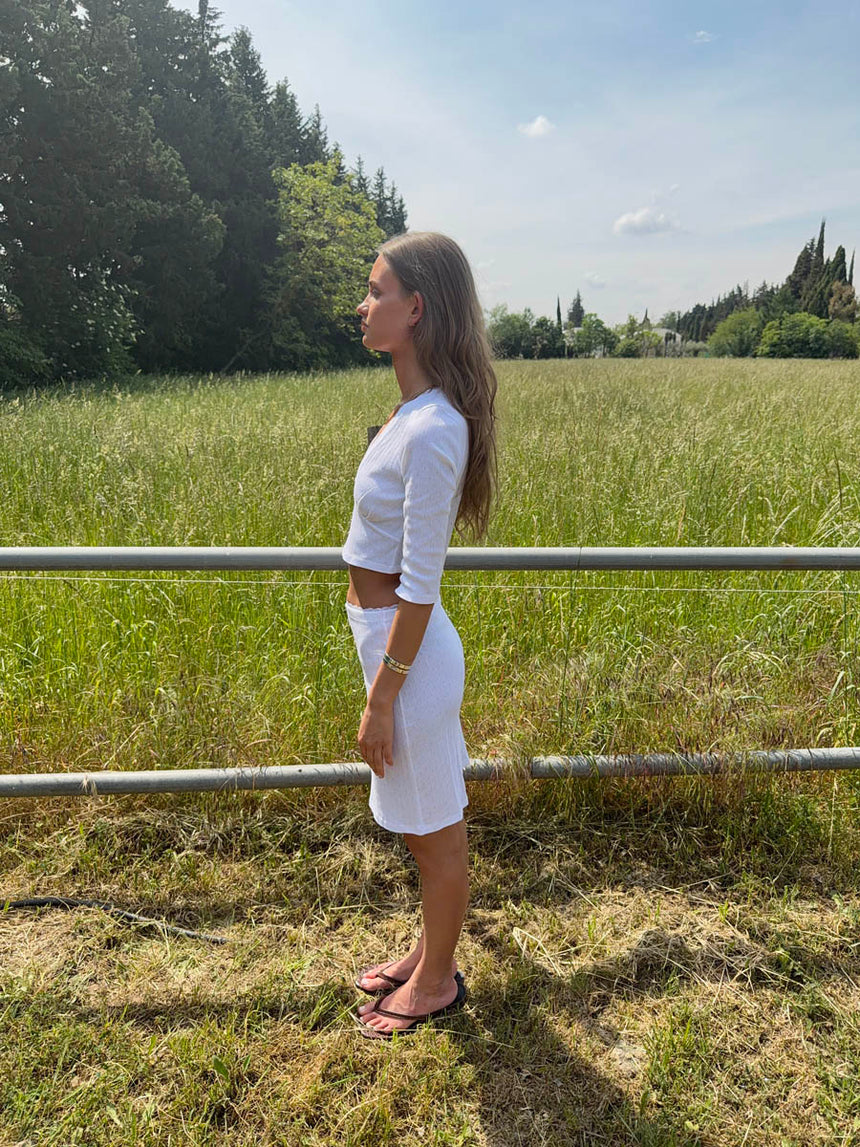 Shay pointelle nederdel - Hvid