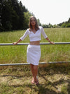Shay pointelle nederdel - Hvid