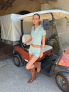 Tulina shorts med striber - Grøn/hvid