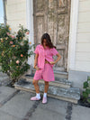 Lula shorts med striber - Pink/hvid/sort