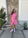 Lula shorts med striber - Pink/hvid/sort