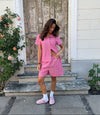 Lula shorts med striber - Pink/hvid/sort
