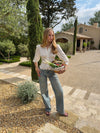 Smilly figursyet skjorte med broderi - Off white