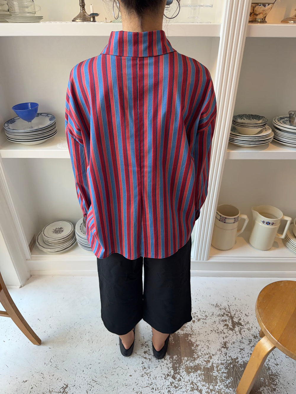 Kendall skjorte med striber - Lyserød/blå