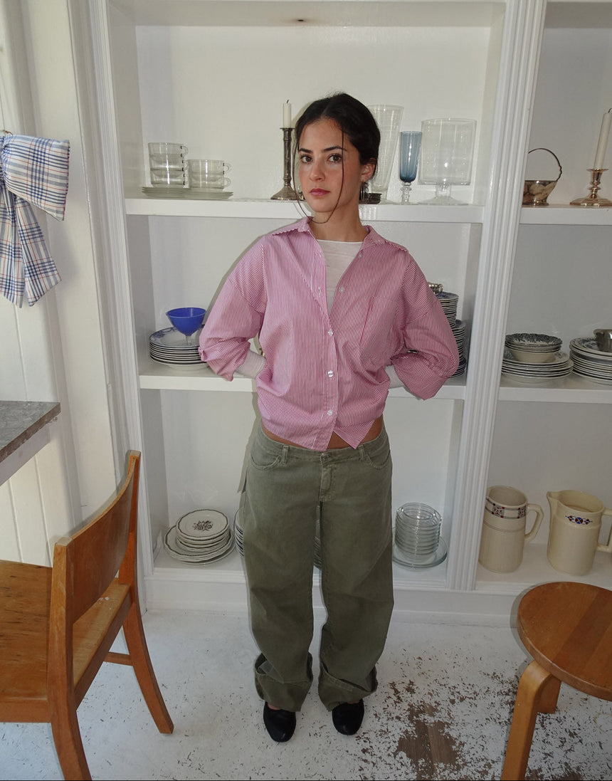 Kendall skjorte med striber - Rød/hvid