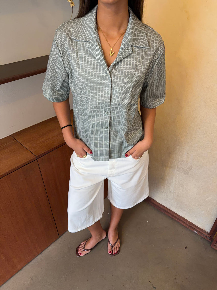 Rejna skjorte med tern - Grøn/kaki