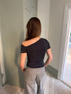 Iria asymetrisk t-shirt - Sort