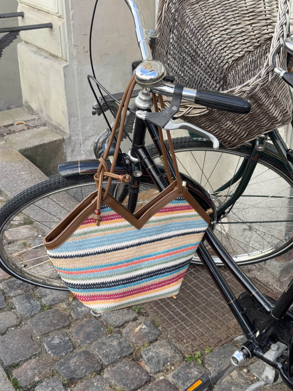 Lima skuldertaske i flet - Multifarvet