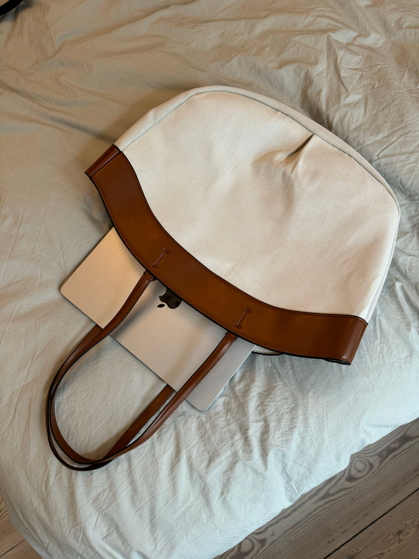 Dehli skuldertaske - Off white/brun