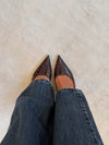 Ydun slingback hæle med detaljer - Mørkebrun