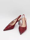 Ydun slingback hæle med detaljer - Rød