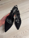 Suzanne slingback hæle med detaljer - Sort
