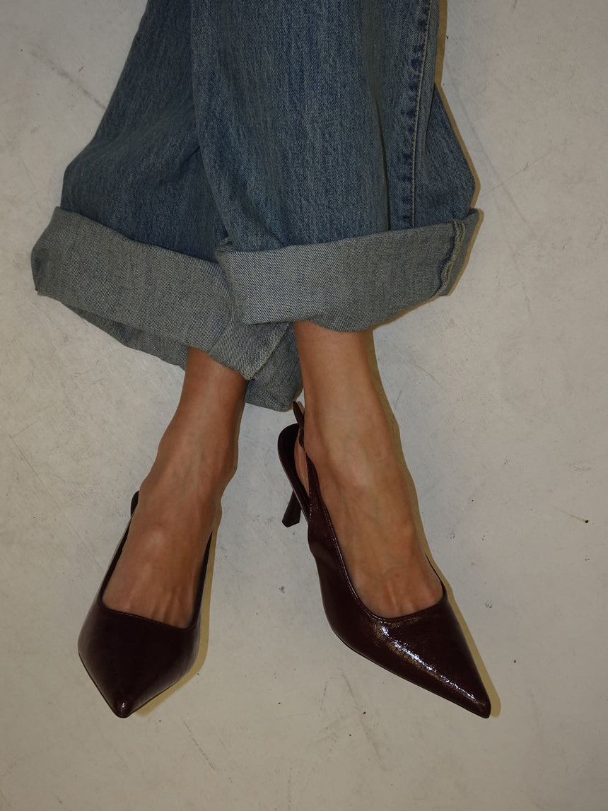 Donnatella slingback hæle - Mørkerød