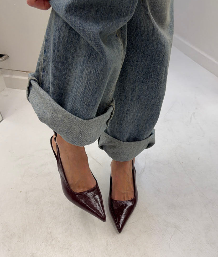 Donnatella slingback hæle - Mørkerød