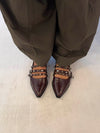 Saga slingback sandaler med spændedetaljer - Mørkerød
