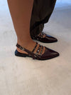Saga slingback sandaler med spændedetaljer - Mørkerød