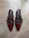 Saga slingback sandaler med spændedetaljer - Mørkerød