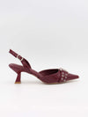 Nida slingback stiletter med spænde - Vinrød