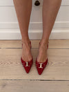 Nida slingback stiletter med spænde - Rød