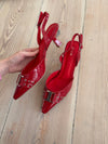Nida slingback stiletter med spænde - Rød