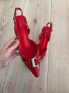 Nida slingback stiletter med spænde - Rød