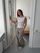Cathrine smock top med polkaprikker - Hvid/sort