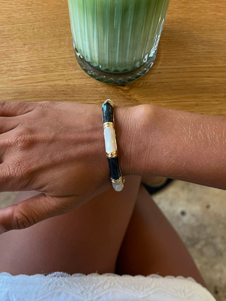 Armbånd med striber - Sort/hvid