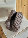 Honey stor toilettaske med striber - Brun/hvid