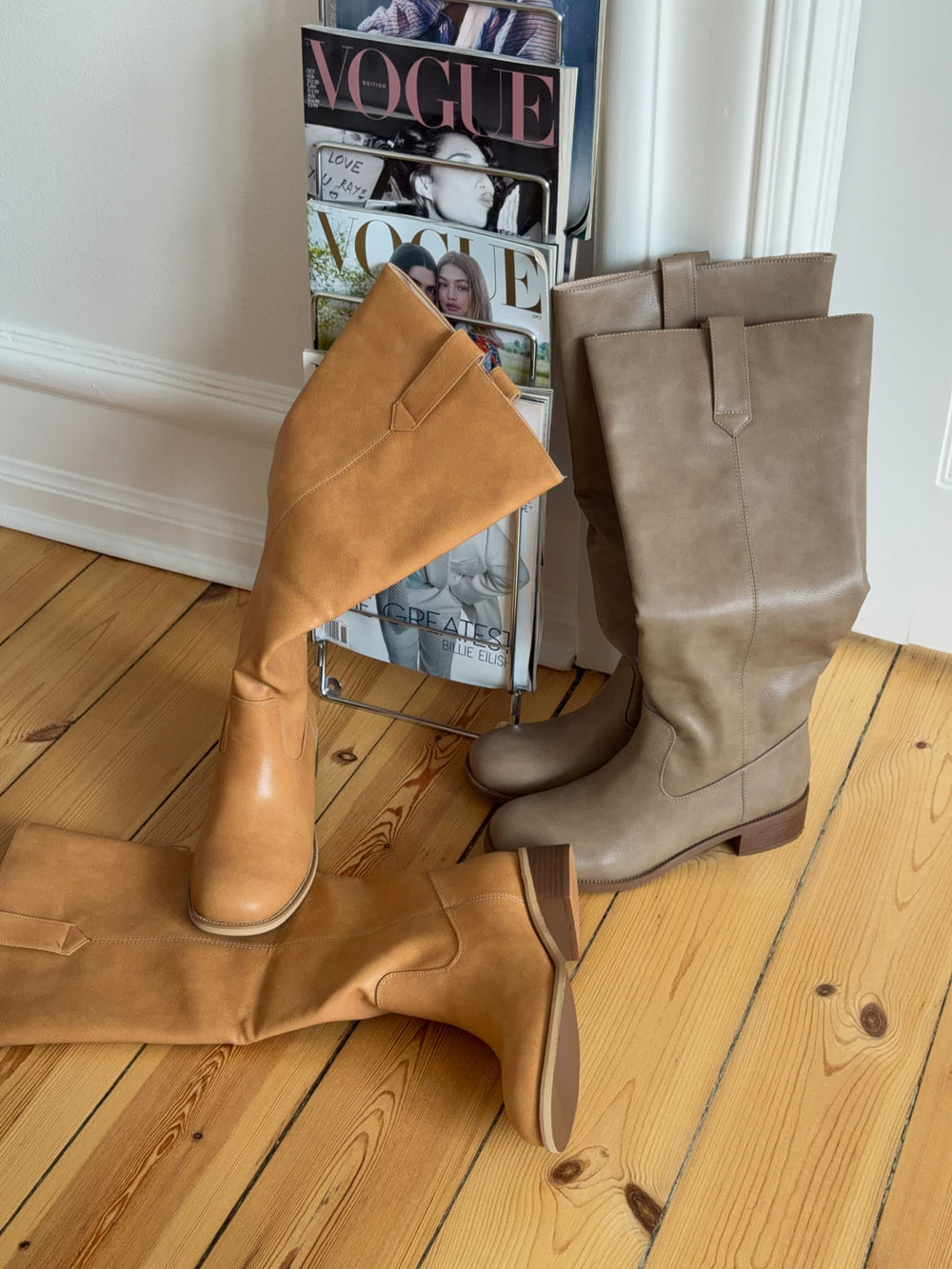 Justina tall støvler - Camel