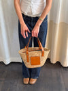 Botalia strandtaske i flet - Beige