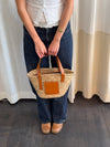 Botalia strandtaske i flet - Beige