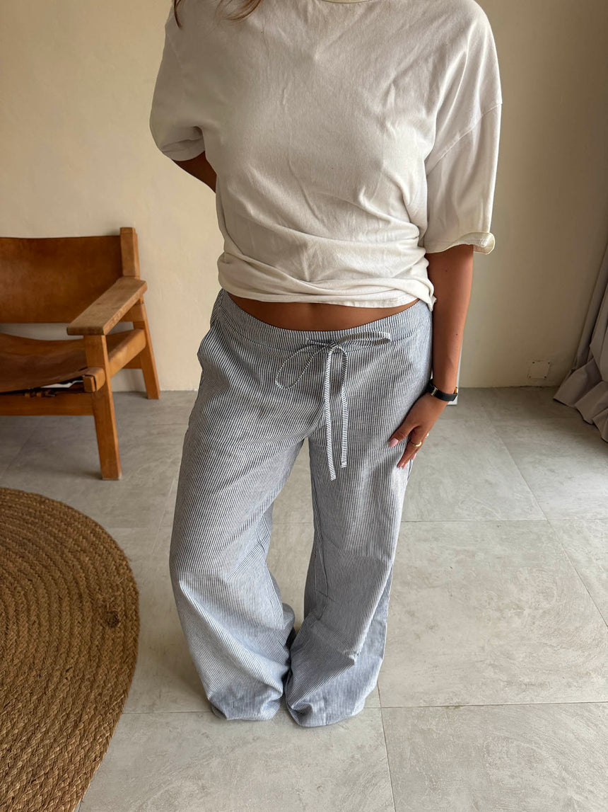 Esmerina stribet bukser - Blå/hvid