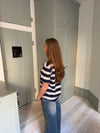 Estella stribet t-shirt - Navy/bordeaux