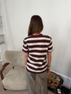 Estella stribet t-shirt - Brun/bordeaux
