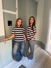 Estella stribet t-shirt - Brun/bordeaux