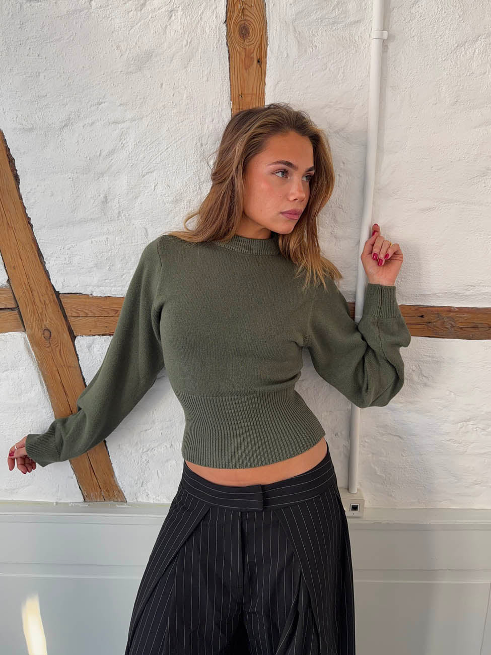 Lior figursyet striktrøje - Grøn
