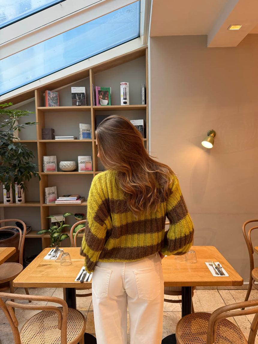 Elowen strik - Grøn/brun