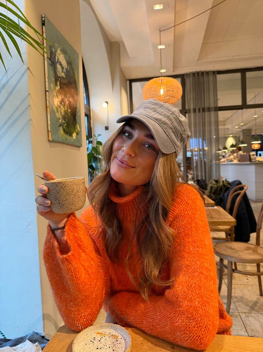 Aire striktrøje med turtleneck - Orange