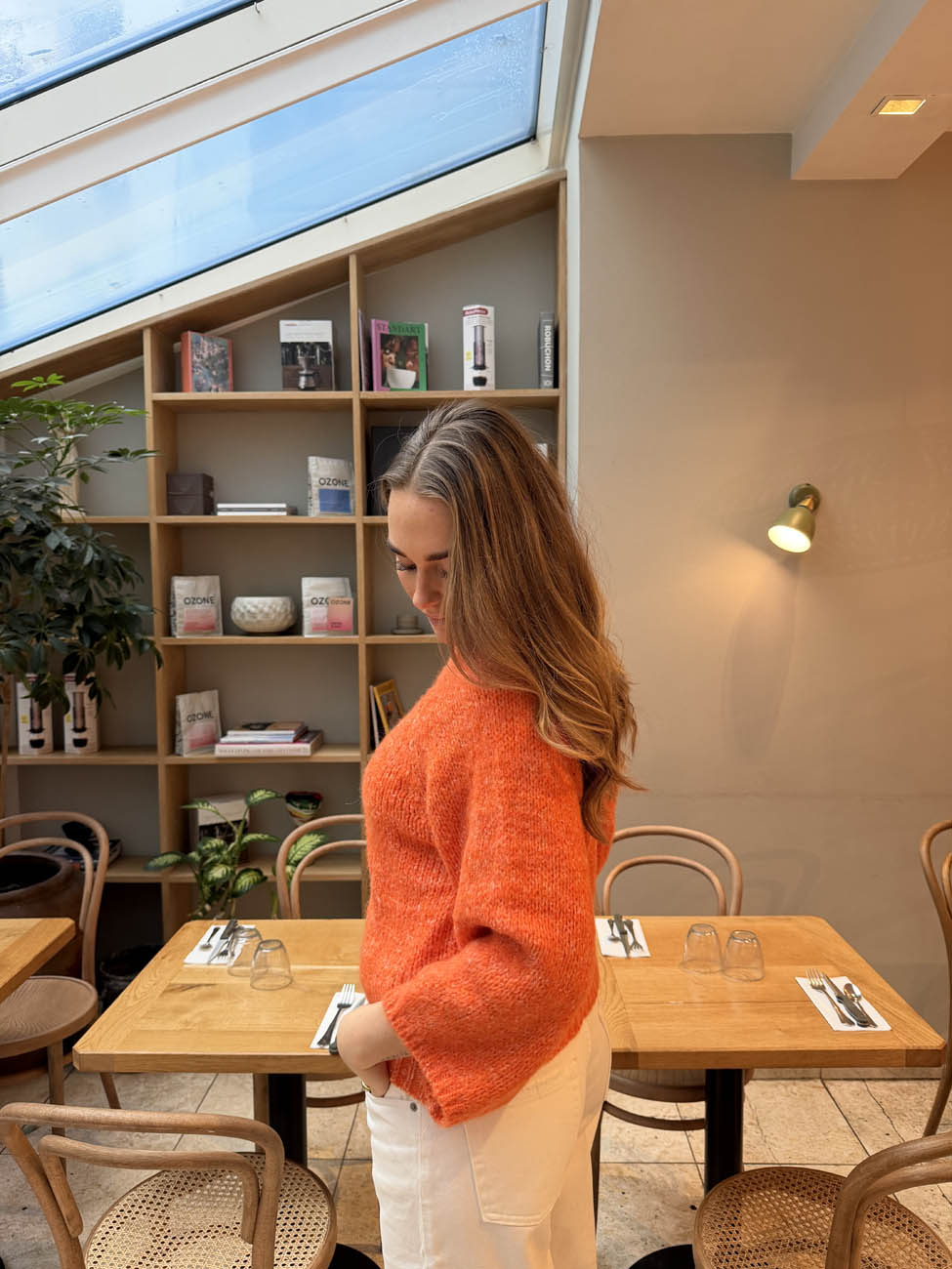 Aire striktrøje med turtleneck - Orange