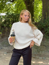Carina strik med ærmedetalje - Beige