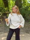 Carina strik med ærmedetalje - Beige