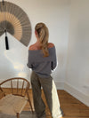 Billie off shoulder strik - Grå