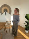 Billie off shoulder strik - Grå