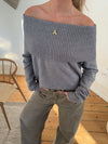 Billie off shoulder strik - Grå