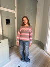 Evelina striktrøje - Brun/pink