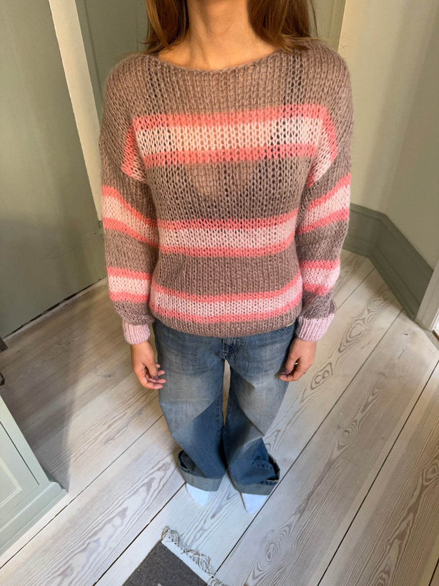 Evelina striktrøje - Brun/pink