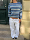Louna strik med striber - Hvid/navy