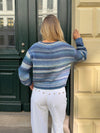 Louna strik med striber - Hvid/navy