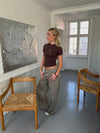 Sylvia strikket t-shirt - Brun