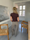 Sylvia strikket t-shirt - Brun